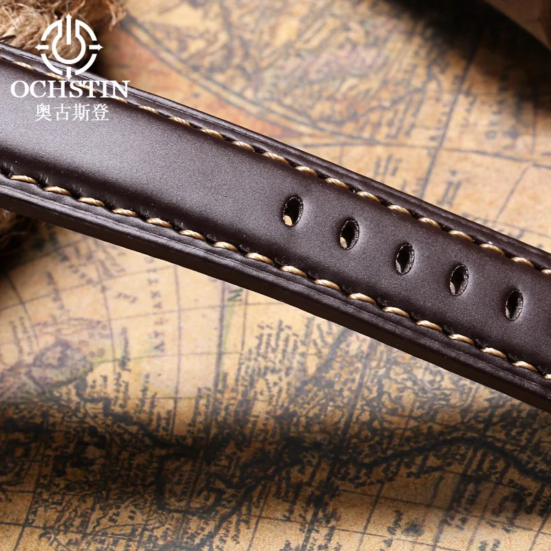 OCHSTIN ساعة يد رجالية بحزام من الجلد الطبيعي رائجة البيع ساعات حركة كوارتز للرجال موضة مقاومة للماء سلسلة أسطورة ساعة رجالية #4