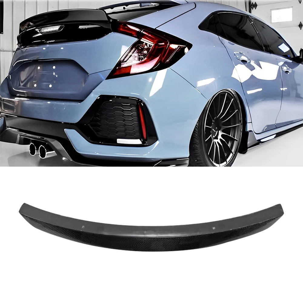 For 2020 Honda Civic FK7 FK8 5-door Car Rear Trunk Technical Tail Wing Spoiler Body Kit Accessories FRP Carbon Fiber Resin-Fiber