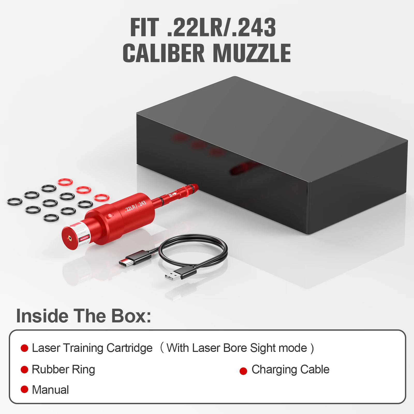 9mm 22LR .243 .25 .27 .40S&W 7.62mm 6.5mm 12GA Voice Controlled Laser Dry Fire Trainer Laser Training Bullet Bore Sight view 5