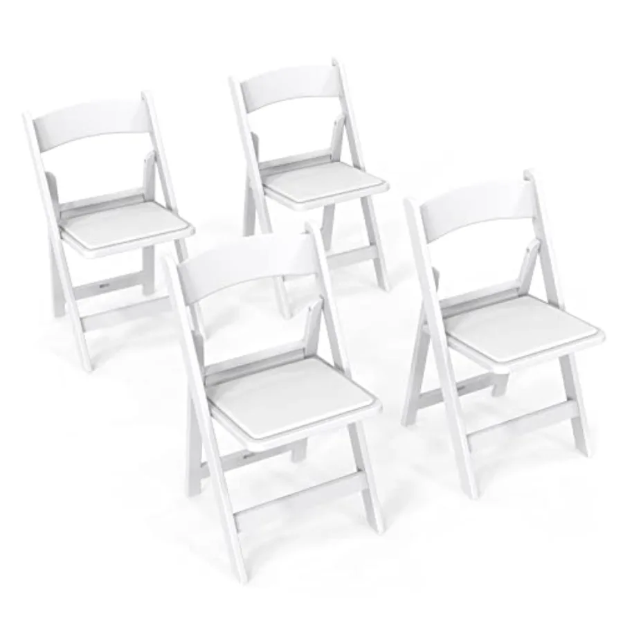 

Plastic Folding Chair with Padded Seat, Resin Foldable Chairs with Soft Cushion, Comfortable and Sturdy, Suitable for Indoor an