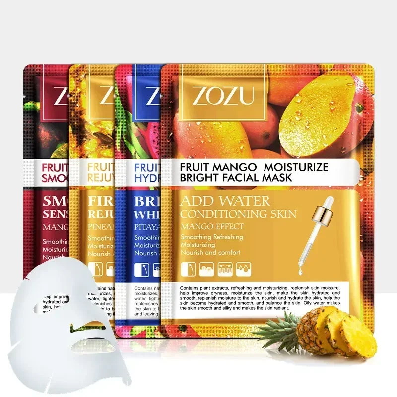 

12 pcs facial mask set fresh fruit and plant essence facial mask moisturizing and oil controlling facial mask facial skin care