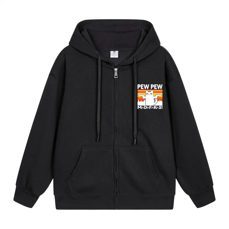 

Men's Zip-Up Hoodie Pew Pew Gun Pattern Design 2025 New Style Casual Couples’ Style Couples’ Style