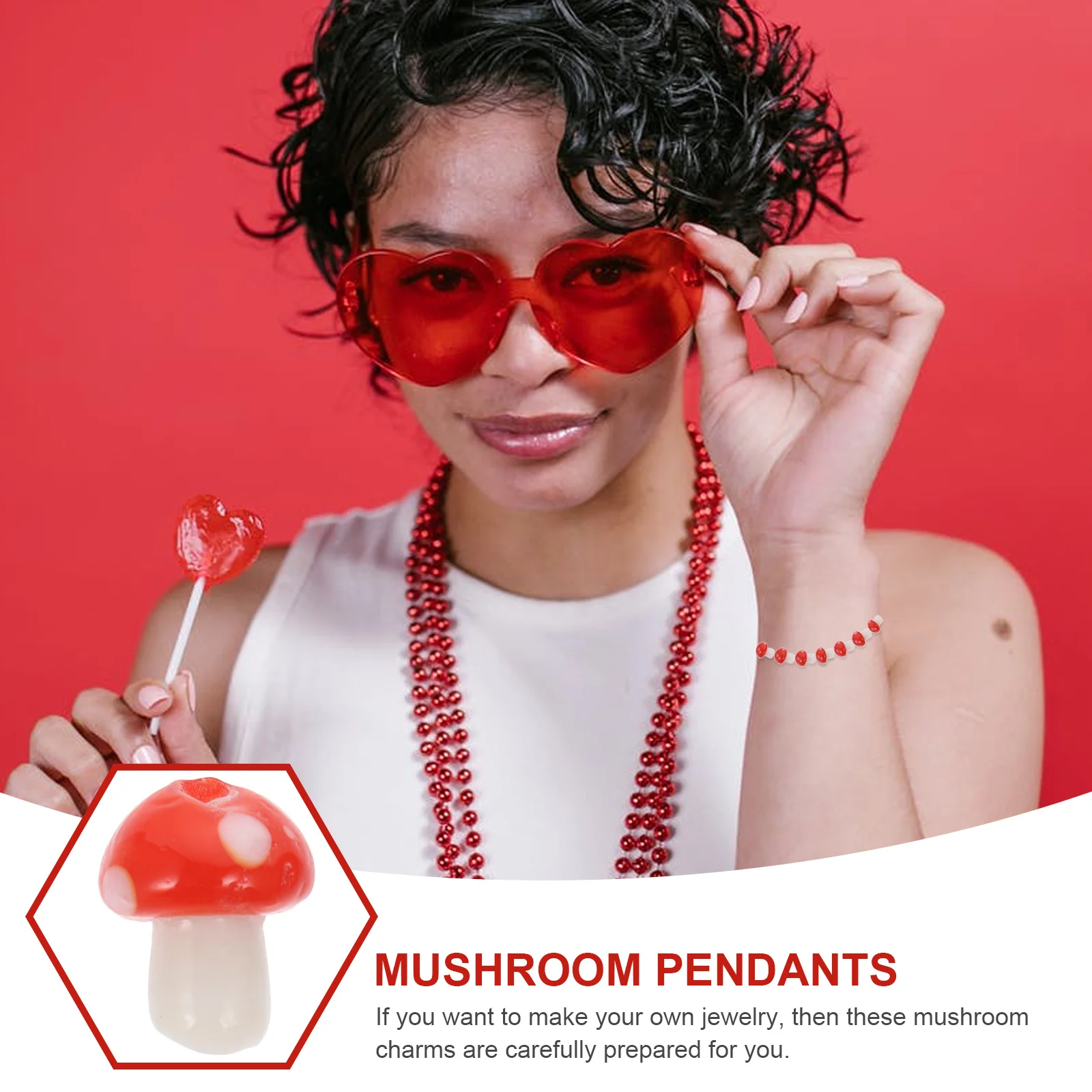 

30Pcs DIY Mushroom Charms Jewelry Pendants Necklace DIY Accessories Bracelet Sweater Chain Mushroom Charms Pendant Charm