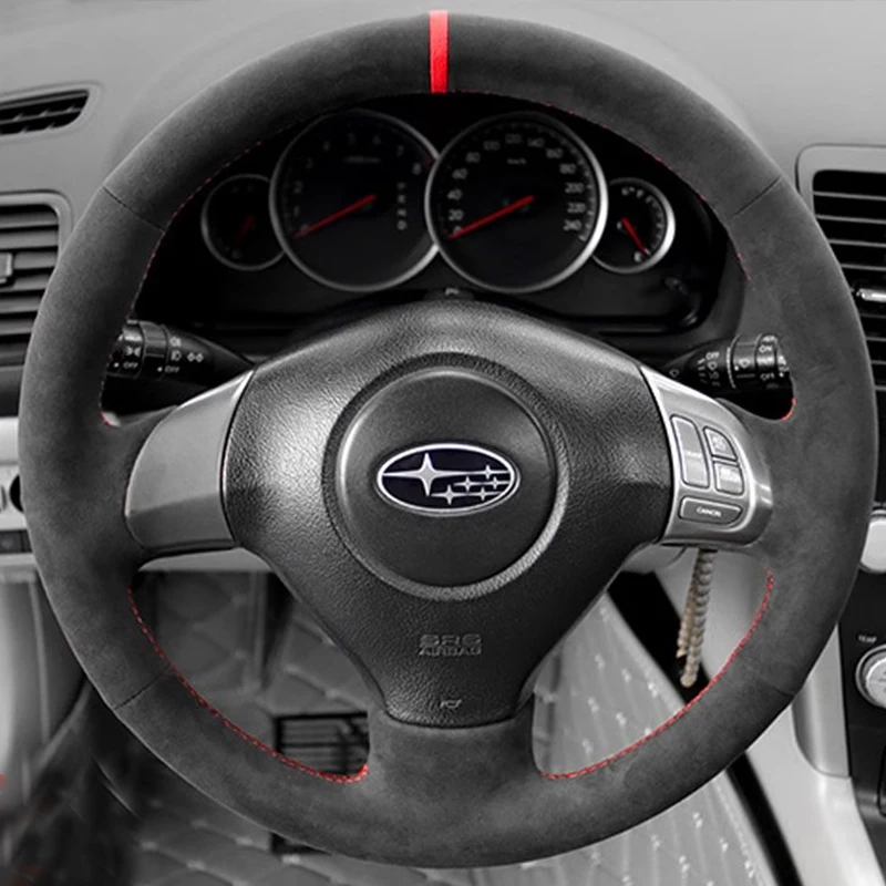 

Сшитый вручную нескользящий замшевый чехол на руль автомобиля для Subaru Forester 2008-2012 Impreza Legacy 2008-2011