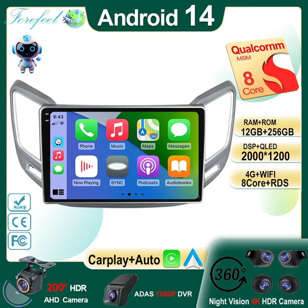 

Car Radio Carplay For Changan CS15 2016 - 2020 Navigation GPS Android 14 Auto Stereo Multimedia Player Screen 4G Wifi No 2din BT