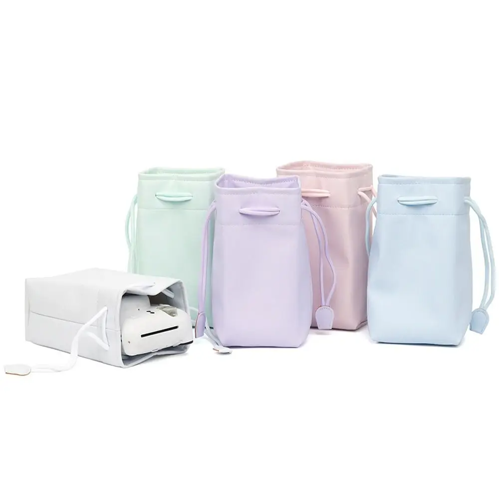 PU Drawstring Bag Waterproof Colorful Instant Camera Shell Portable Universal Cover for Instax Mini 12/11/9/8/90/EVO/Liplay