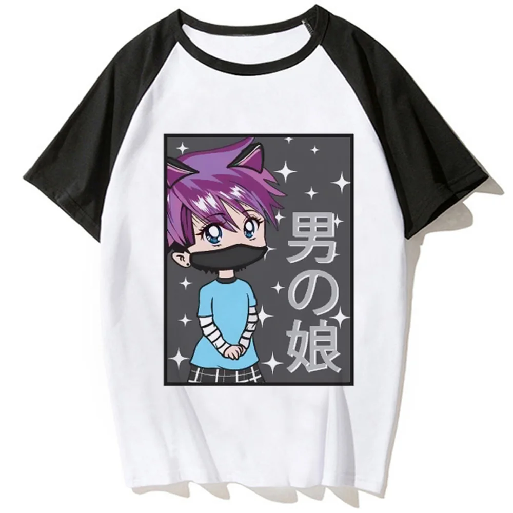 Femboy Tee women designer Japanese anime top girl harajuku y2k clothing