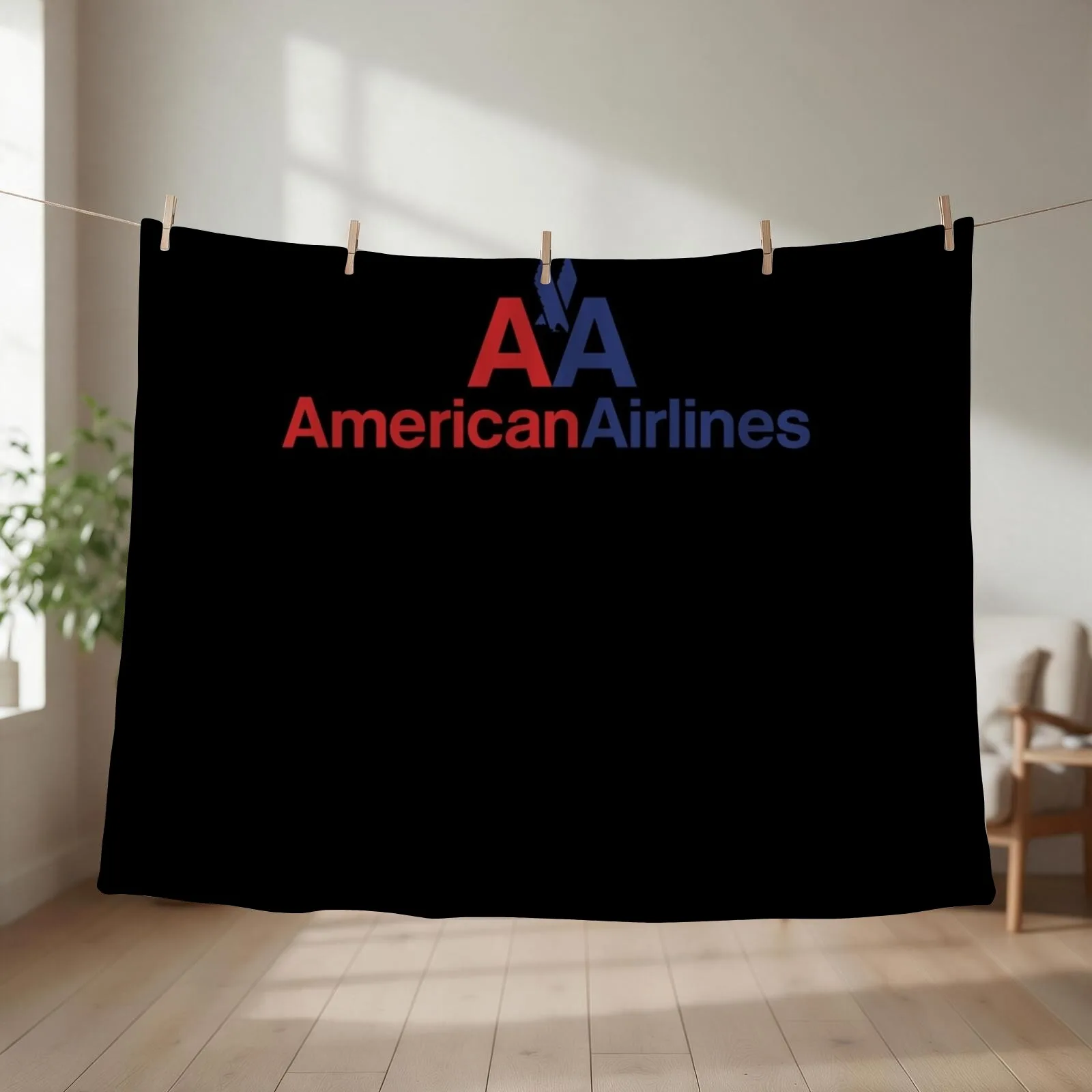 American Airlines Throw Blanket couch cozy soft plush fuzzy picnic outdoor blanket