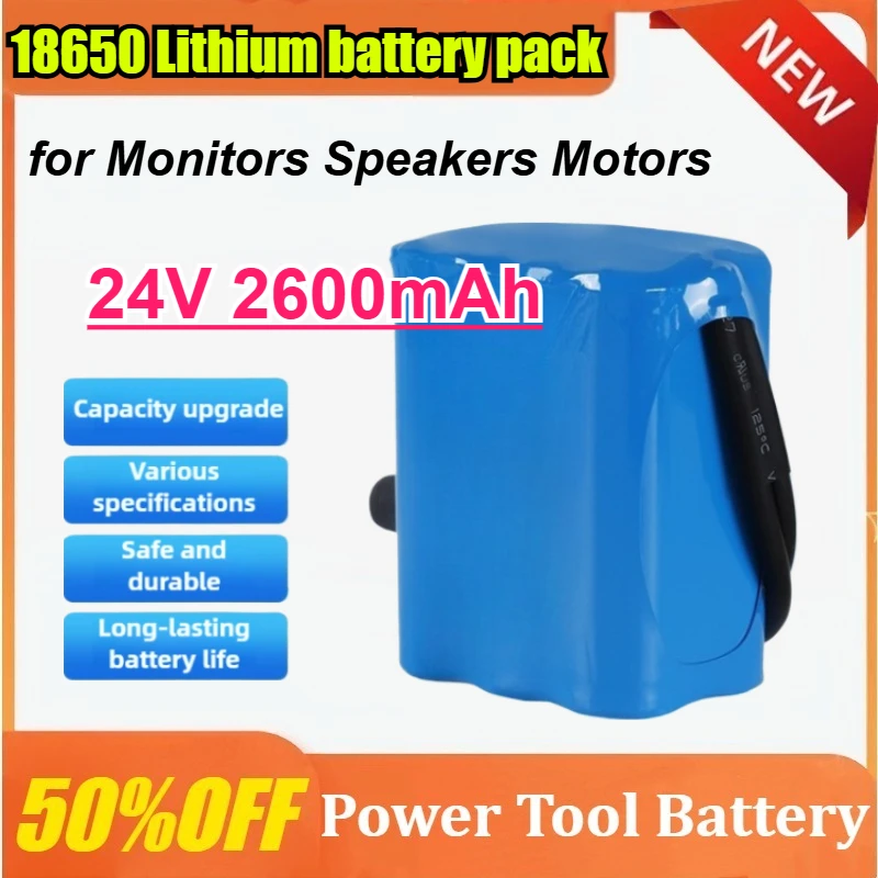 

Литиевый аккумулятор высокой емкости 24 В, 2600 мАч, серия 6 25,2 В, тип 18650 для мониторов, динамиков, двигателей, блока питания