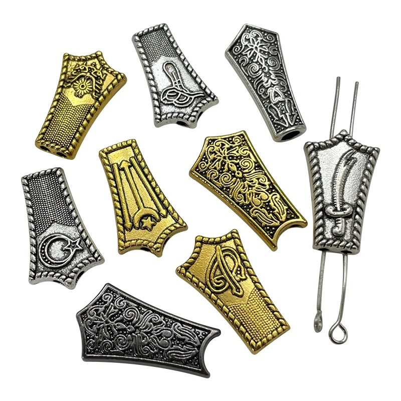 5pcs 2-hole Make Rosary Tassel Perforated Connectors Ottoman Moon Star Knife Pattern Jewelry Necklace Supplies Accessories Find