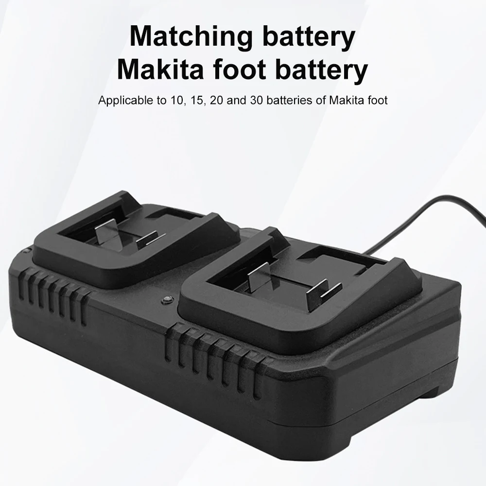 Fast Dual Slot Battery Charger Compatible With BL1415 BL1815 BL1830 BL1850 18V 21V For Power Tools US EU Plug image 5