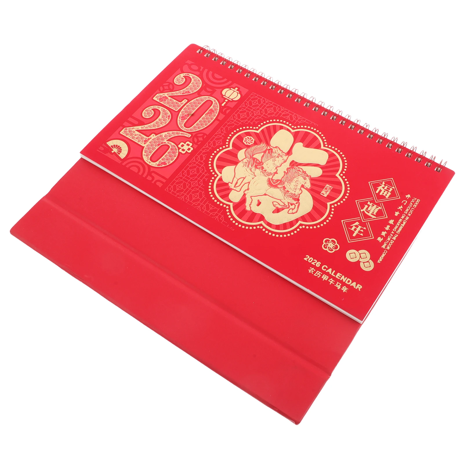 

2026 Desk Calendar Chinese Style Embossed Gold Desktop Flip Calendar Office Home Monthly Planner Daily Scheduler