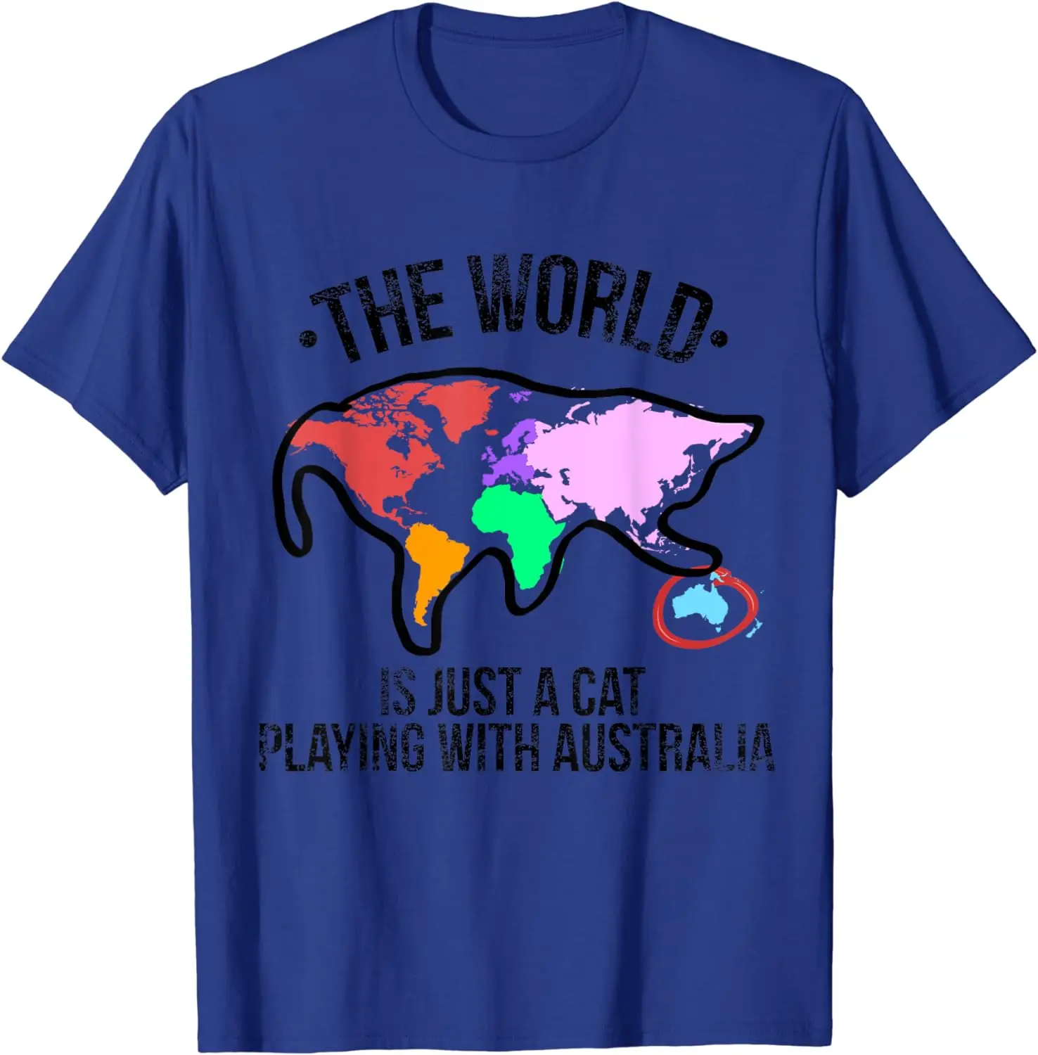 The World Is A Cat Playing With Australia Short Sleeve T-shirt