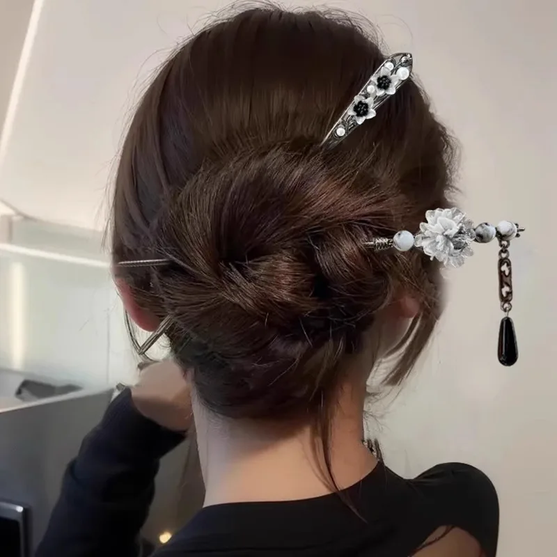 Ink Colored Tassel Sword Hairpin Chinese Hair Sticks Women Hair Pin Metal Hanfu Hair Accessories Jewelry FZAN01 image 4