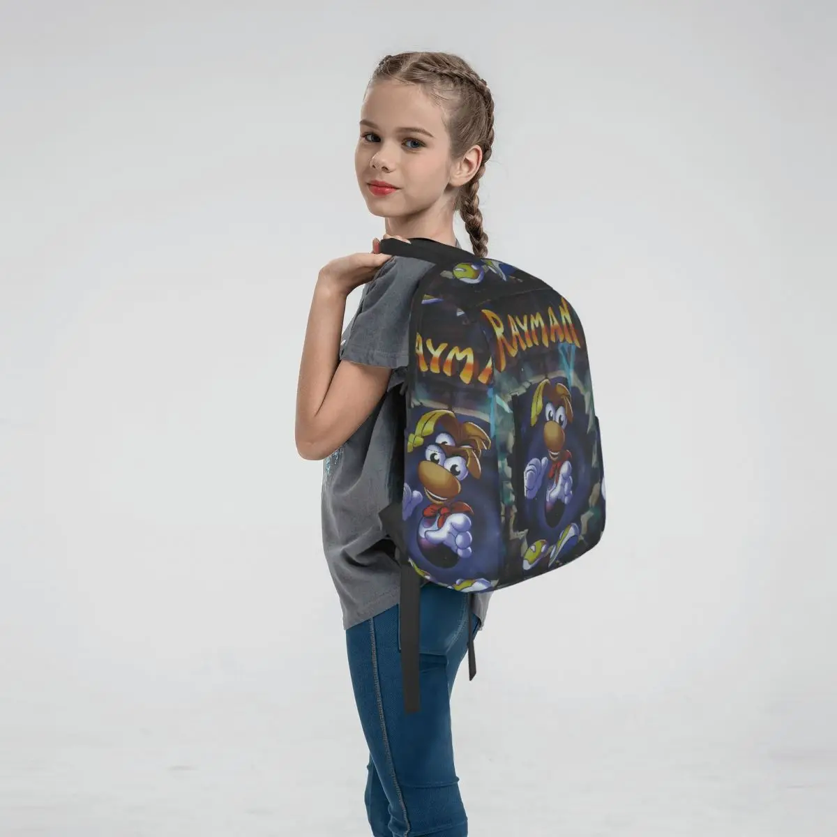 Ps1 Rayman Game Vintage Gamer Gaming Gamer Girl Videogames Backpack Large Capacity Boys Girls BookBag School Bag Shoulder
