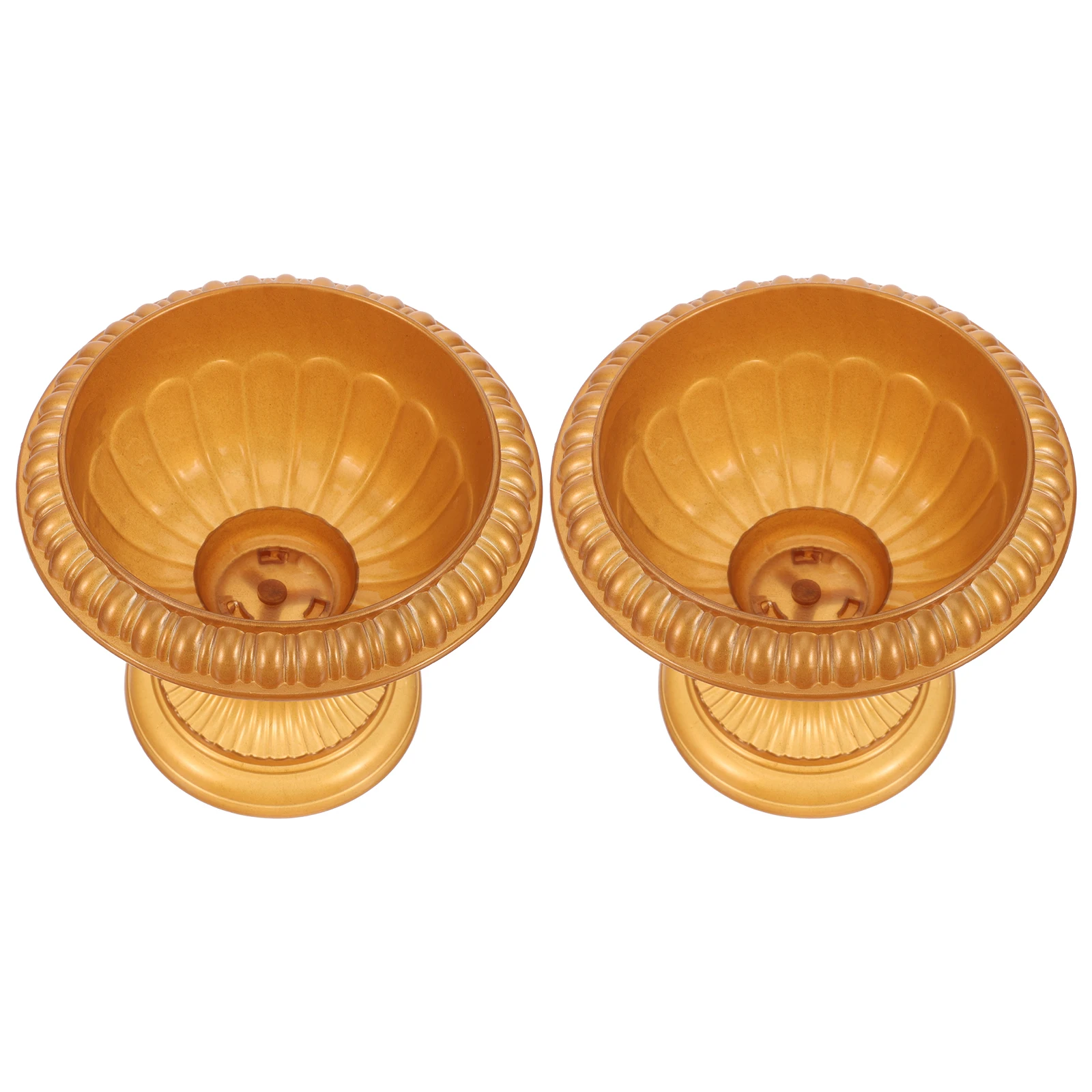 

2 Pcs Wedding Flower Pot Decorative Plants Plastic Roman Flowerpot Pots Flowers Flowerpots