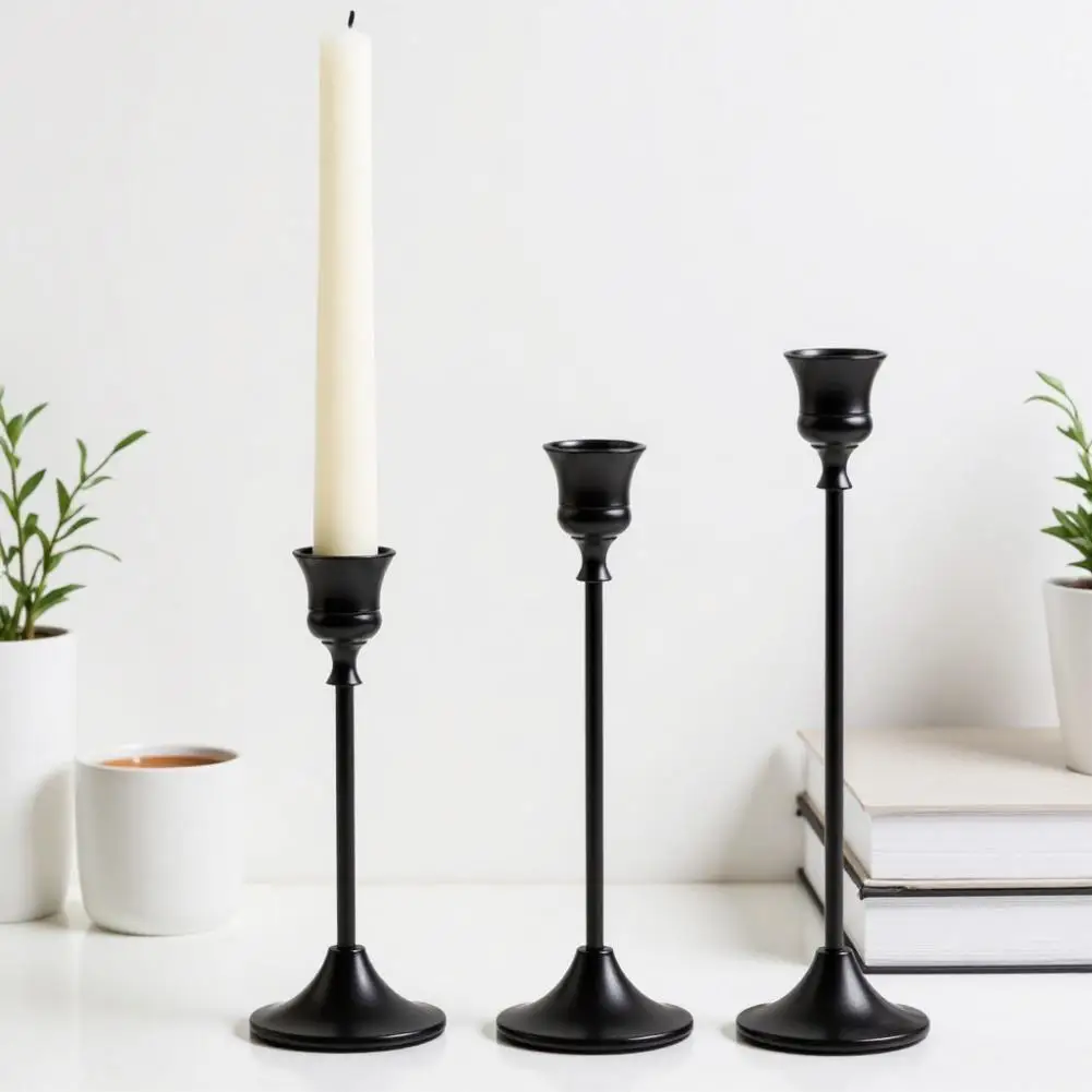 Candlestick Set Of 3 Wedding Metal Decor Vintage Elegant Eu…