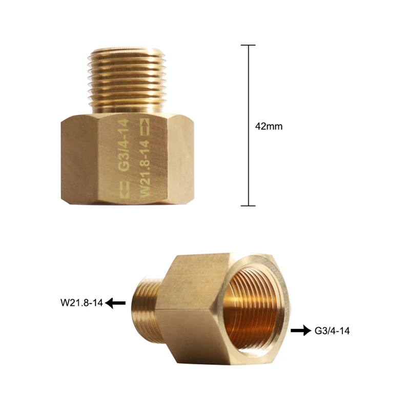 AB43-CO2 소다 실린더 스트림 소다 실린더 어댑터 밸브 매치 Quooker 큐브 탱크 여성 G3/4 남성 W21.8