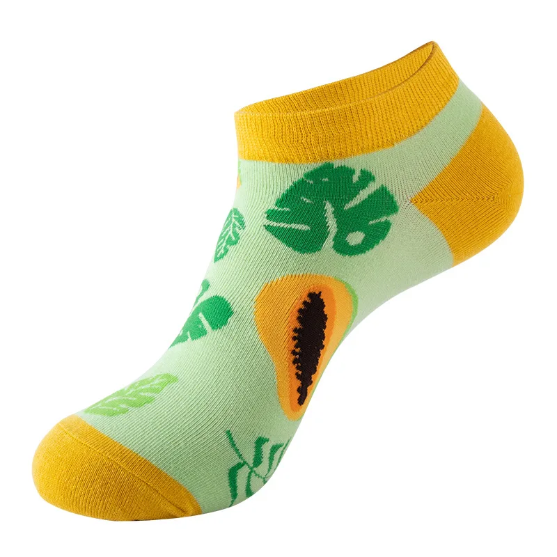 Funny Cute Fruit Short Socks for Women Casual Men\'s Socks Watermelon Avocado Socks EUR Size 36-44