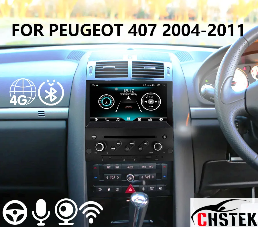 CHSTEK Wireless Carplay For Peugeot 407 CC SW 407CC 2004-2010 Car Unit 4G GPS WIFI Auto Handsfree Swap FM Autoradio Media Stereo