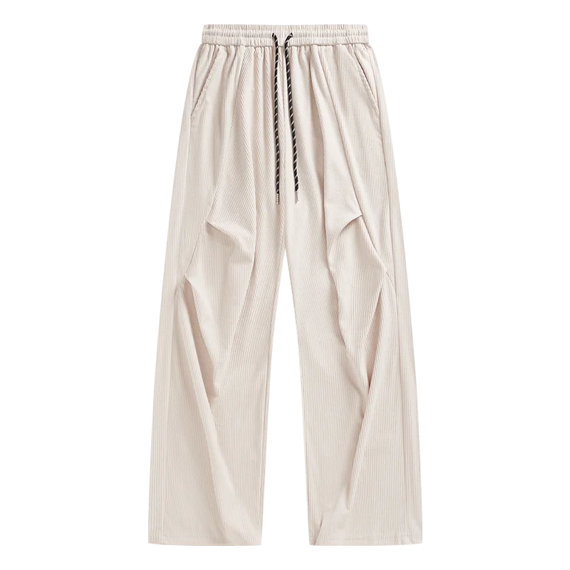 Casual Pants Man High Waist Drawstring Baggy Long Pants Comfort Fashion High Street Straight Loose Trousers Trend Streetwear New