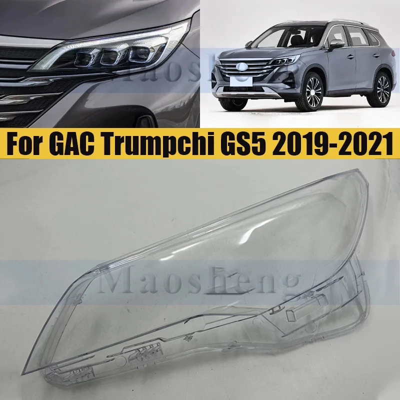 

Front Bumper Headlight Cover For GAC Trumpchi GS5 2019-2021 Cover Shell Shade Head Lamp Glass Head Light Lens Caps