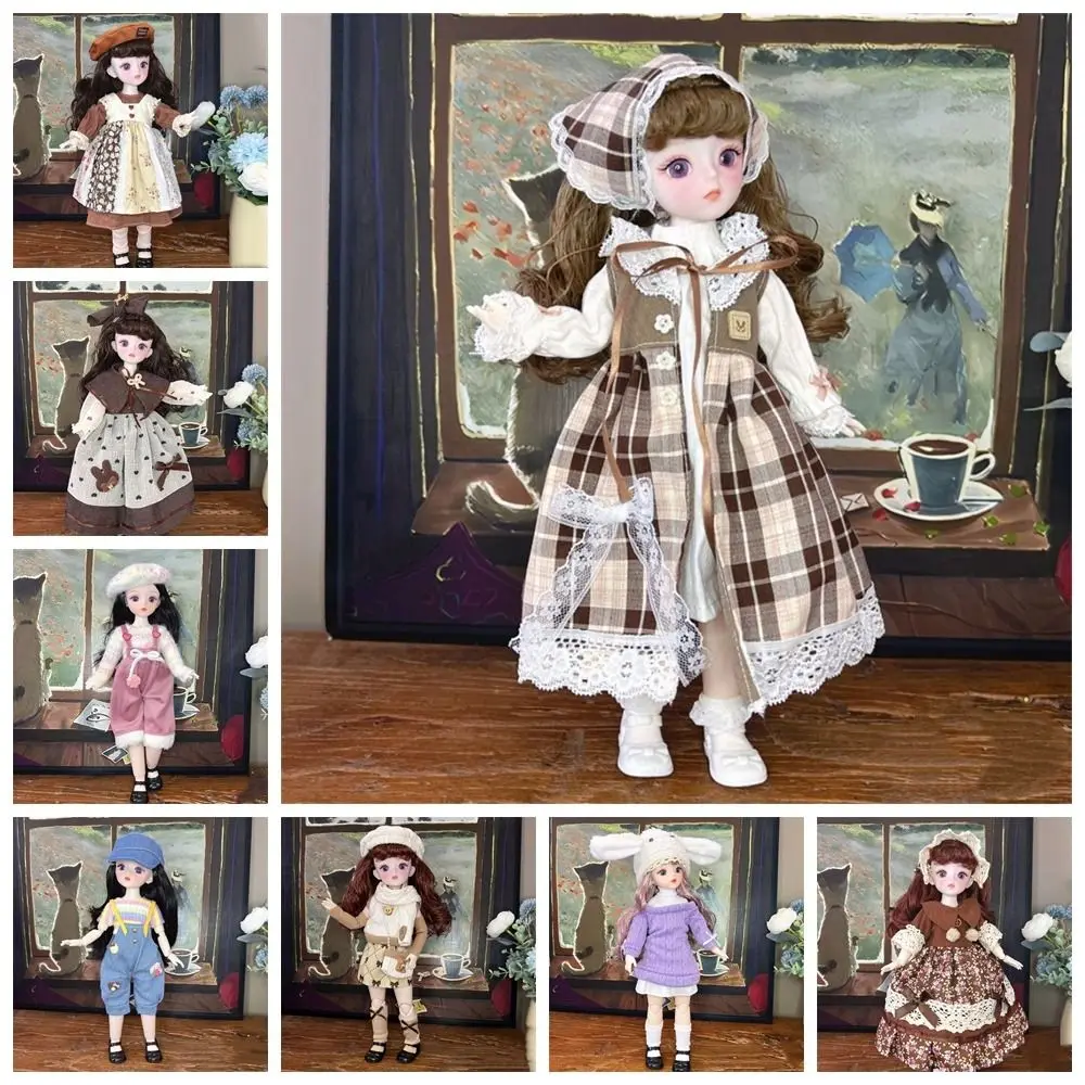 1 Set 1/6 SD 30 cm bambola Bjd con vestiti capelli lunghi occhi attraenti vestire bambole BJD Anime elegante trucco bambola con snodo sferico