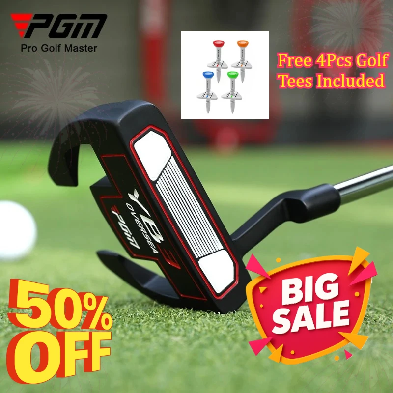 2026 Men's Bull‑Horn Golf Putter Left Right Hand with Aiming Line Single Golf Club for Beginner Putting Practice Training TUG072