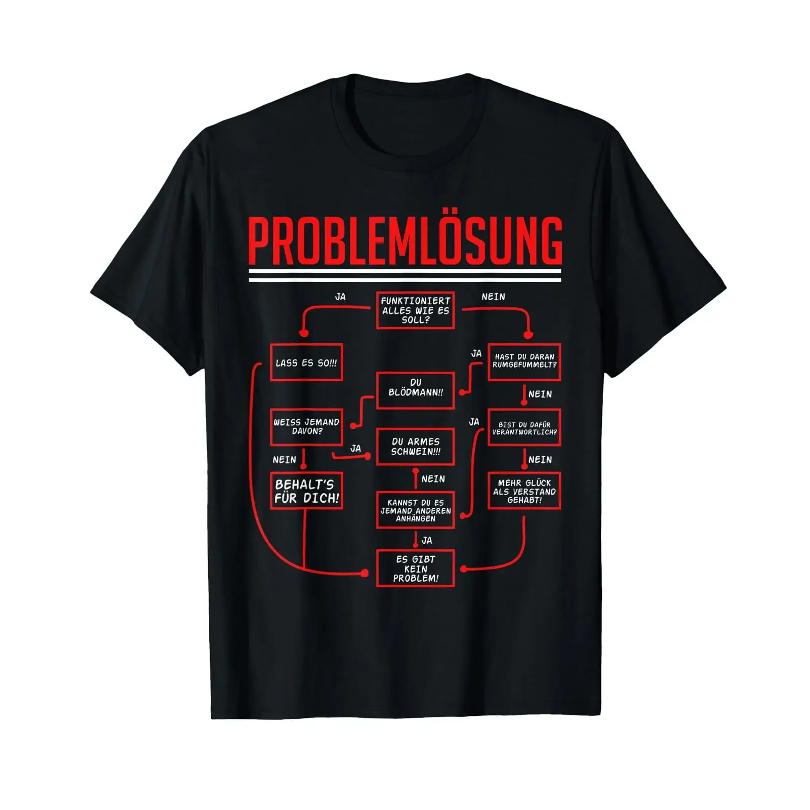 Funny problem solving idea for friends irony sarcasm T shirt vintage Washed designer clothes Slightly Casual Breathable Soft