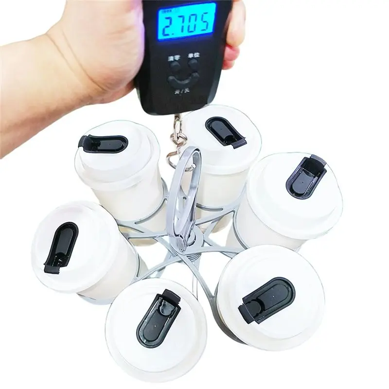 AEE4-Foldable Glass Carousel Holder Coffee Cup Handle Drinking Bottle Bracket Portable Anti Scalding Camping Party 3Pcs
