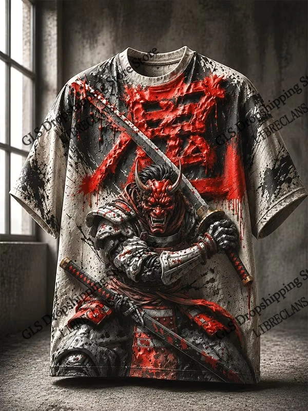 New Samurai Japanese Art 3d Print T-shirt Men Women Fashion Plus Size Street Short Sleeve Tops Tees Kids Tshirt Unisex Clothing