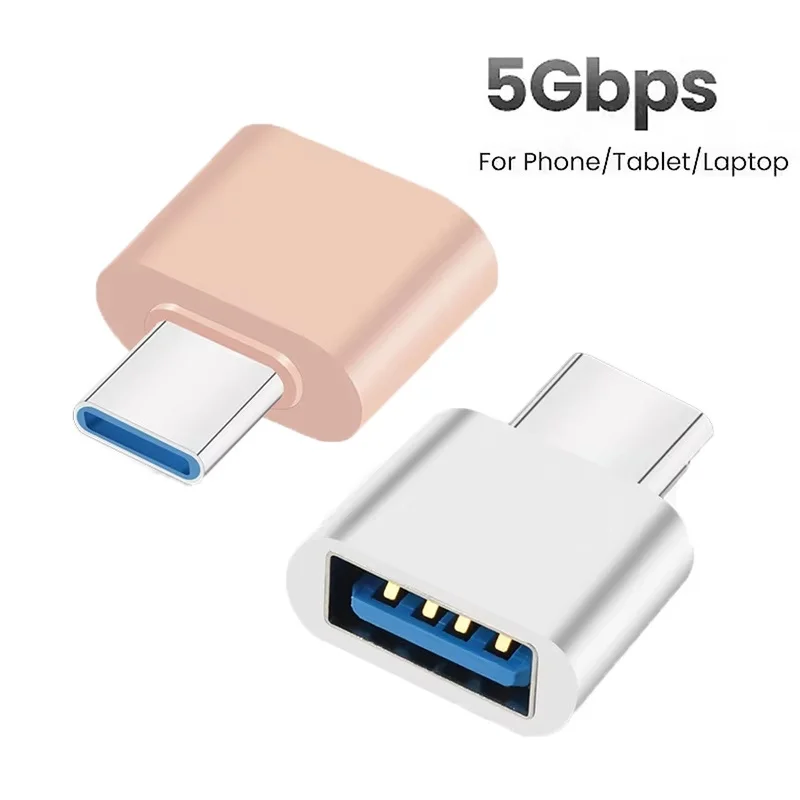 1-5 Pcs Type C Male To USB 2.0 Female Mini OTG Data Connector For Mobile Phone Tablet Portable USB Adapter Travel Converter Tool