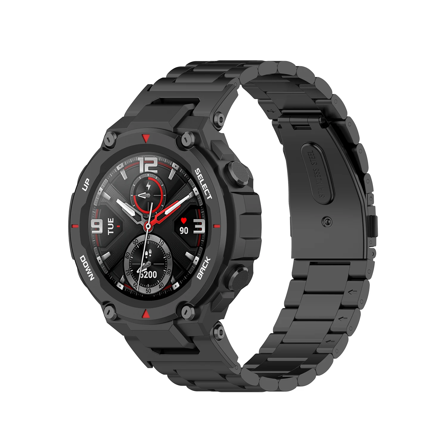 Stainless Steel Band For Amazfit T Rex Pro Smart Watch Replaceable Sport Strap Metal Bracelet