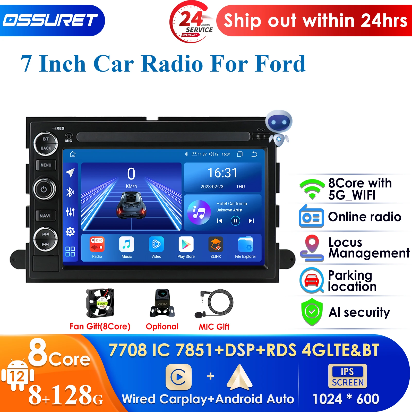 

for Ford F150 F250 F350 Mercury Lincoln Taurus Explorer Mustang Expedition Escape Sport Wireless CarPlay Android Auto Radio 4G