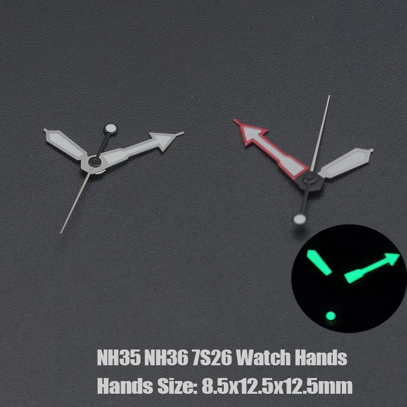 NH35 Watch hands SKX007 Hands Green Luminous Watch Pointer Fit For SKX007 SKX009 Case 7s26 NH36 NH35 movement Hands