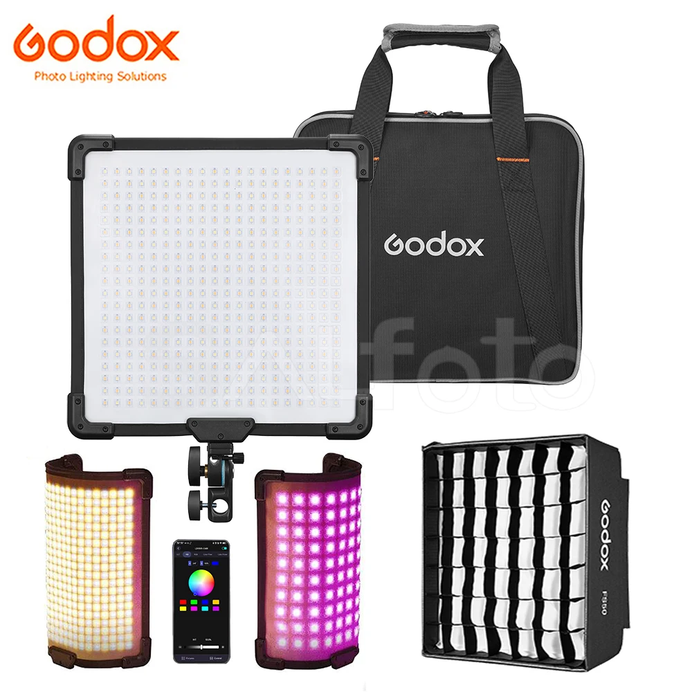 Godox FH50Bi Bi-color 2800-6500K / FH50R Full Color 2500-10000K Flexible Handheld LED Video Fill Light Panel Live Photo Lighting