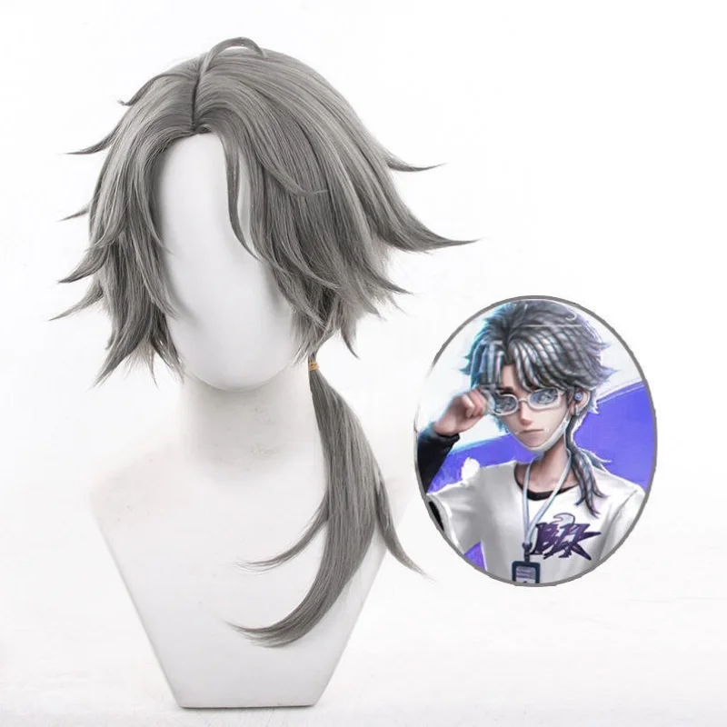 

Identity V Embalmer Aesop Carl Wig Mainan Peran Rambut Sintetis Wig Kostum Penampilan Pesta Halloween + Topi Wig