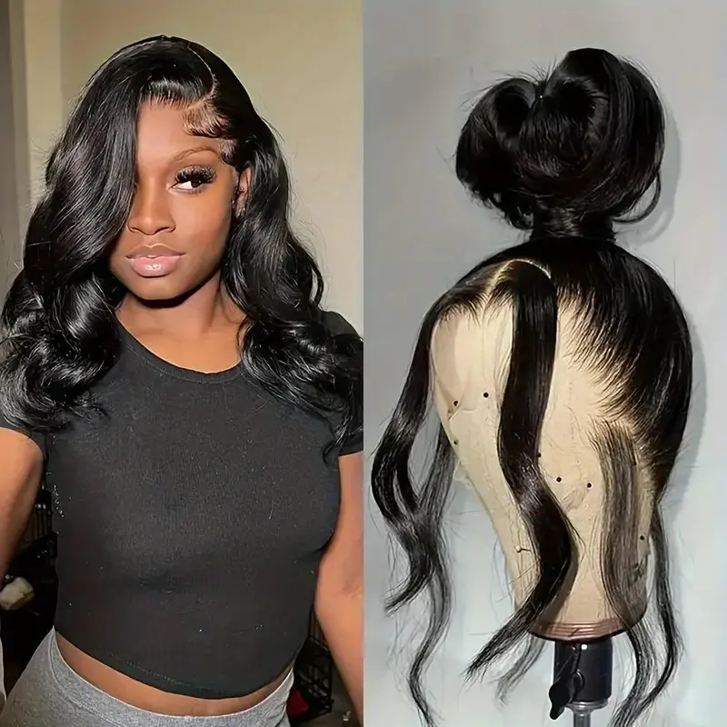 24 38 Inch Body Wave 13x6 Lace Frontal 150% Natural Black Human Hair Wigs Glueless Pre-Plucked 13X4 Front Water Wave For Women