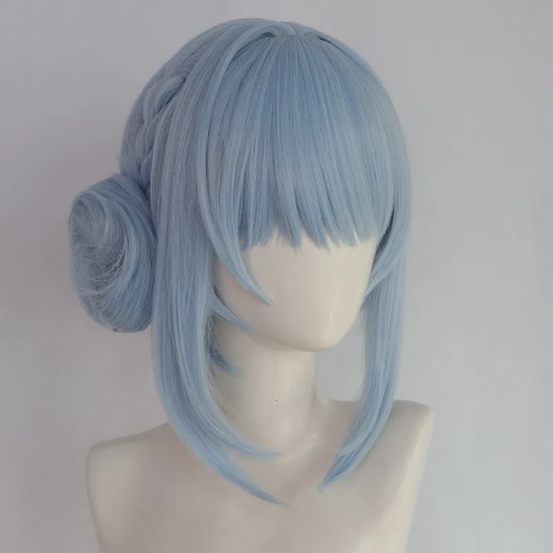 Anime Game Genshin Impact Ineffa Pruik Cosplay Pruik Vrouwen Schattig Blauw Haar Ineffa Cosplay Gratis Pruik Cap Game rollenspel accessoire