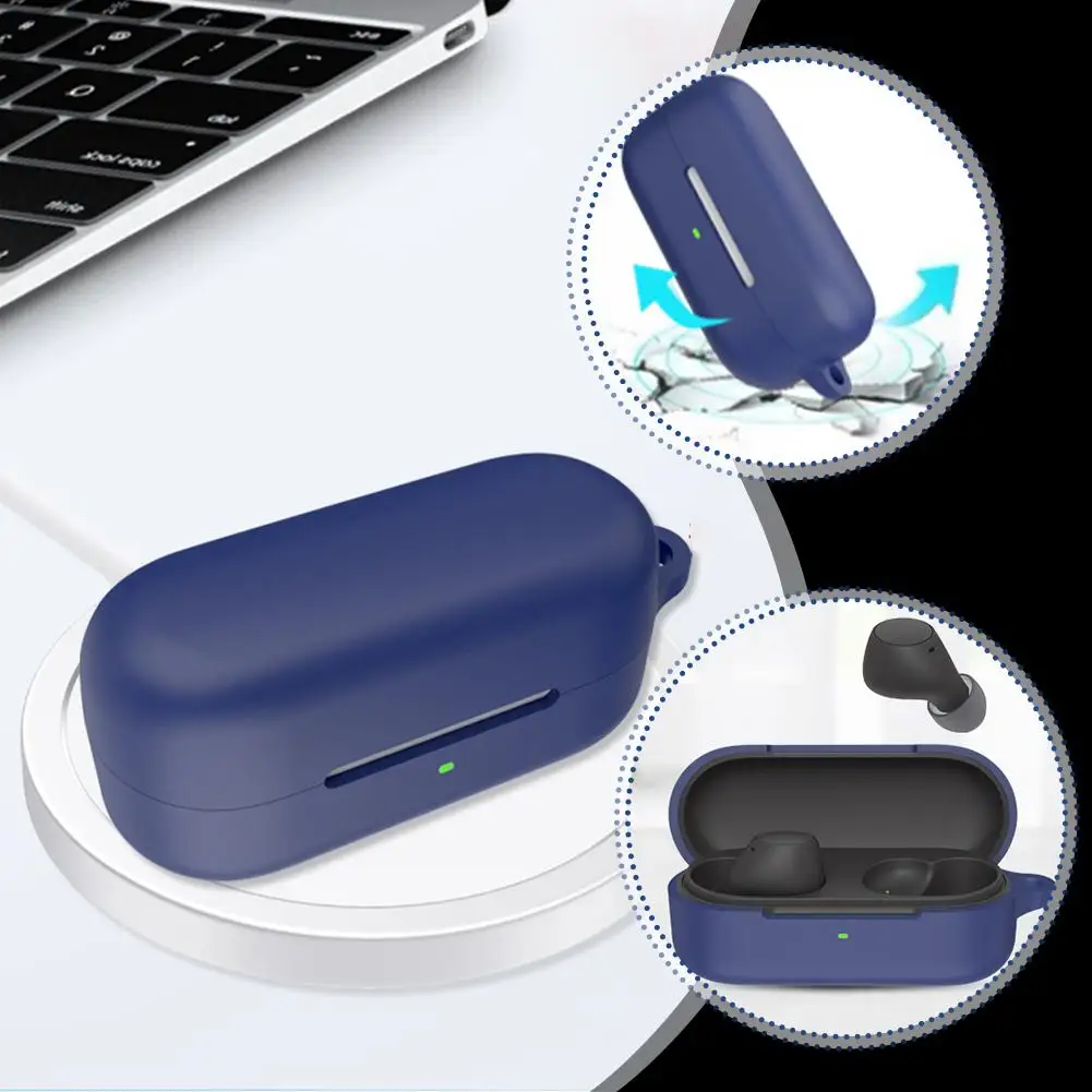 Para WF-C510 fone de ouvido capa de silicone para sony WF-C510anti-queda poeira carregamento bin caso de ouvido silicone caso de fone de ouvido eararp u5o7