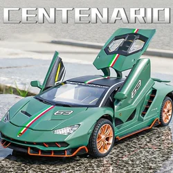 1:24 Lamborghini LP770-4 Sports car Simulation Diecast Metal Alloy Model car Sound Light Pull Back Collection Kids Toy Gift A473