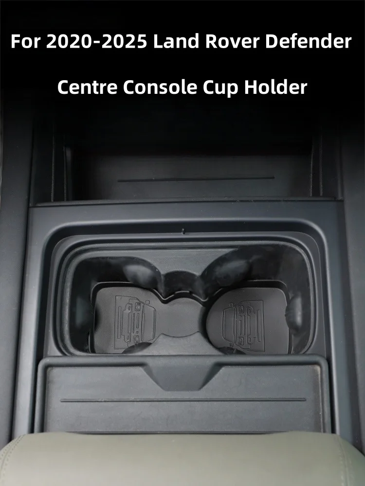 

Car Inner Center Water Cup Holder Non-Slip Mat Pad TPE Rubber Fit For Land Rover Defender 90 110 2022 2021 2023 2024
