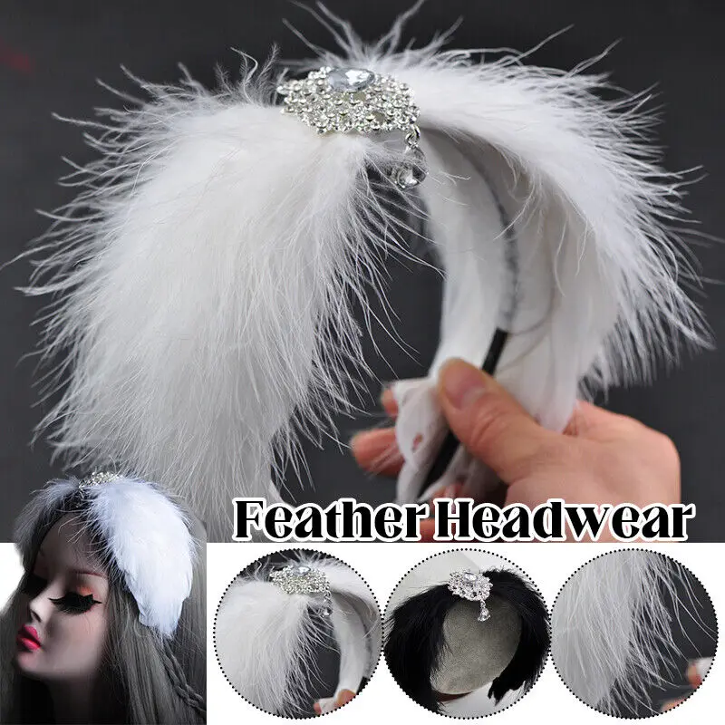 Swan Dance Performance Headwear Feather Ballet Costume Accessories Princess Headdress Nutcracker Feather headgear