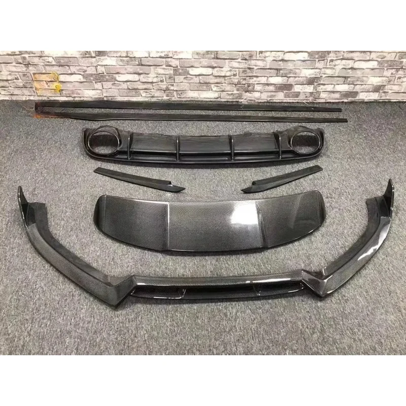 Carbon Fiber Bumper Body Kit Side Skirt Front Lip Diffuser Spoiler A6 C7 Avant