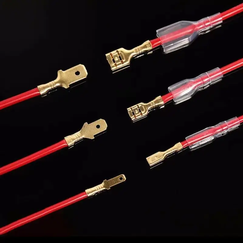 Easy to Store Gold Plated Crimp Wire Terminal Kit with Insulating Sleeve Organizer Case for Home Garage Workshop Use