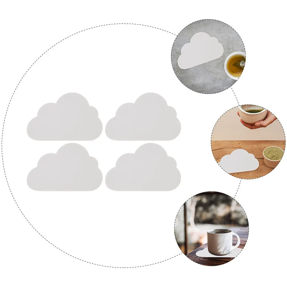 

4Pcs Cloud Silicone Coasters Nonslip Heat Resistant Cup Mats for Table Desk Office Living Room Cup Pads