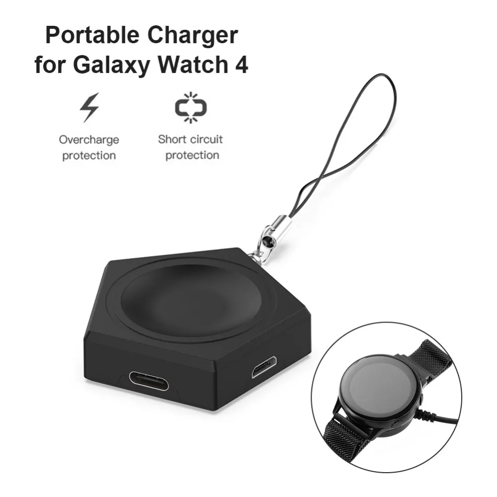 2 In 1 Wireless Charger Dock Portable Keychain USB Watch Charging Adapter Overvoltage Charger For Samsung Galaxy Watch 4 Series