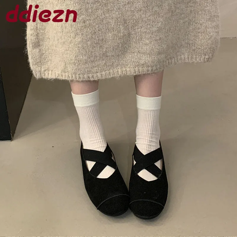 

2025 модные женские туфли на плоской подошве с мехом, плюшевая обувь, повседневная женская теплая женская балетная обувь на резинке