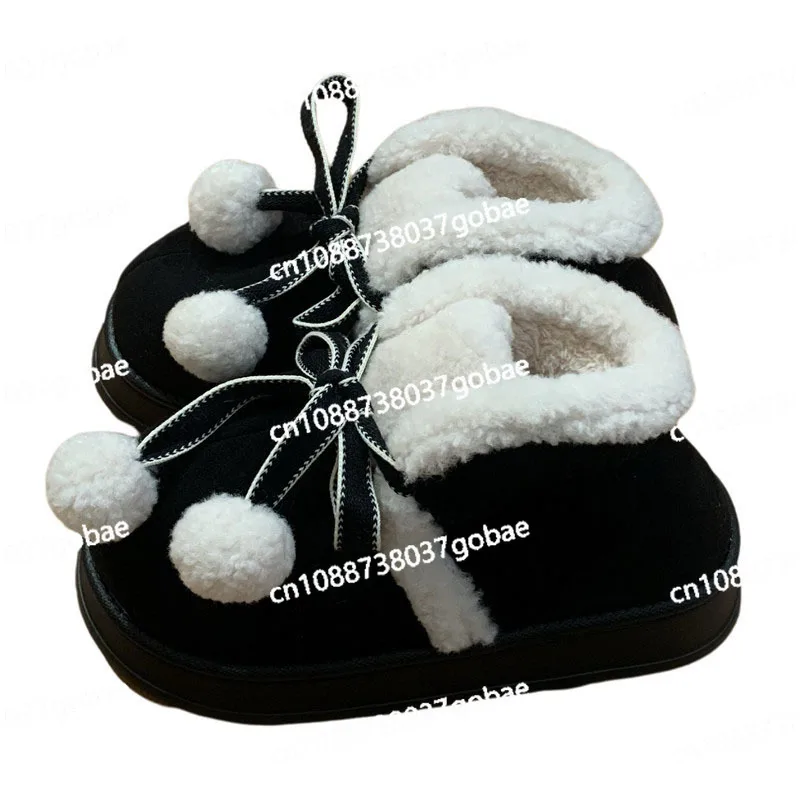 

Cute non-slip shoes plush lined short snow boots for ladies