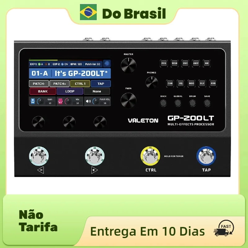 Valeton GP-200LT Brasil Guitar Bass Amp Modeling IR Cabinets Simulation Multi-Effects with FX Loop MIDI I/O Stereo OTG USB Audio